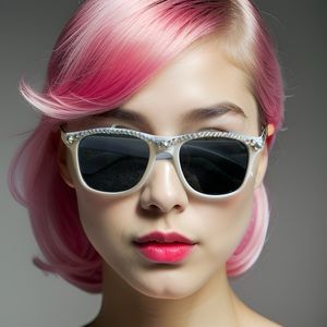 Sunglasses White Hand Designed